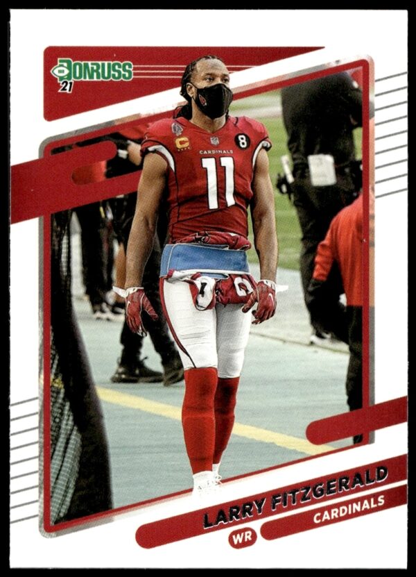 Larry Fitzgerald 2021 Donruss Trading Card #246, No Helmet, Football Legend.