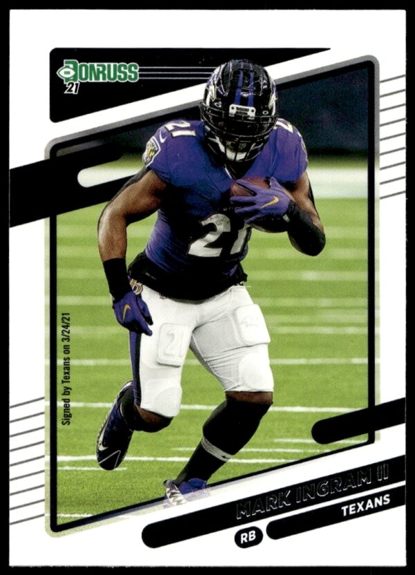 2021 Donruss Football Card Front: Mark Ingram II #38 in action.