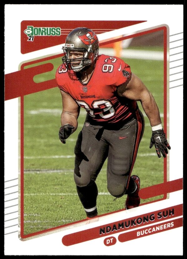 Ndamukong Suh 2021 Donruss card, Tampa Bay Buccaneers action shot, #107.