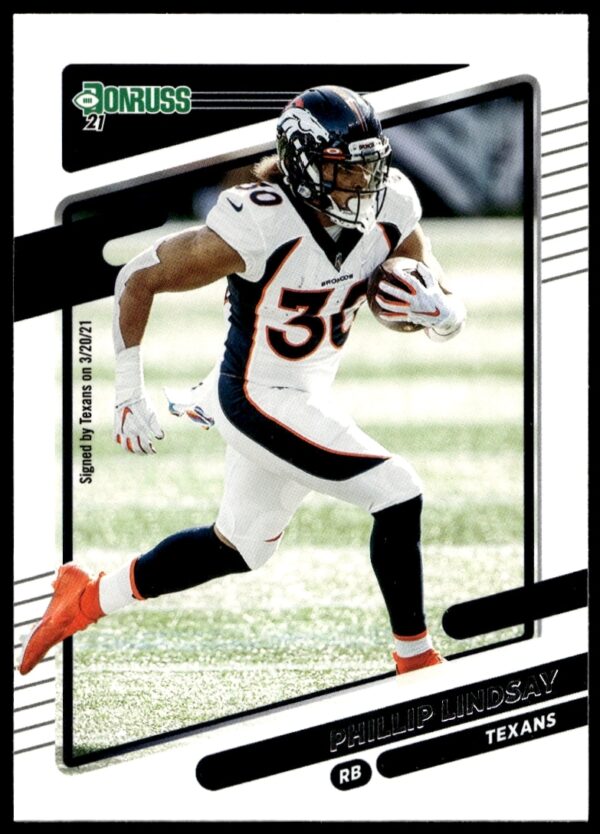 Phillip Lindsay 2021 Donruss Football Card #183 in Texans Uniform (Front View)