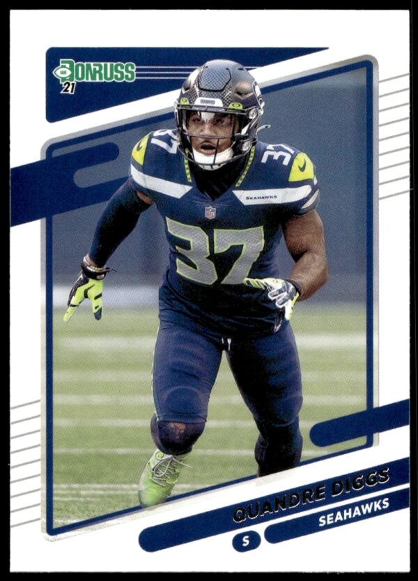 Quandre Diggs 2021 Donruss Football Card #33, Seattle Seahawks Action Shot.