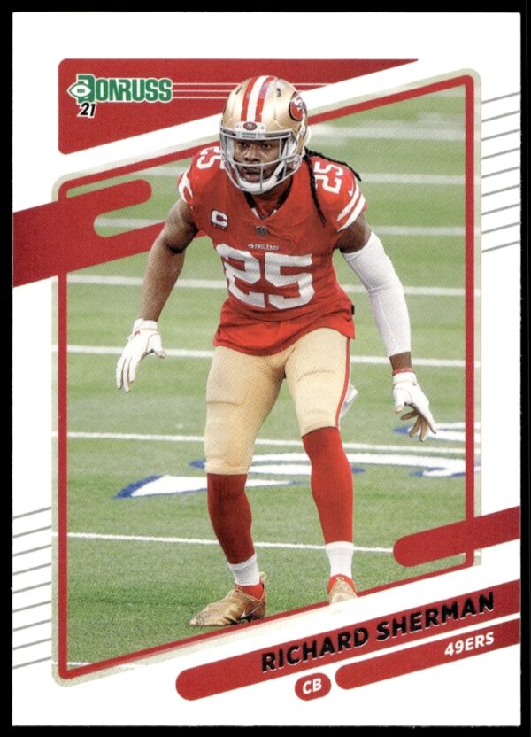 Richard Sherman 2021 Donruss Football Card #60 Front - NFL Gear and Team Colors Displayed