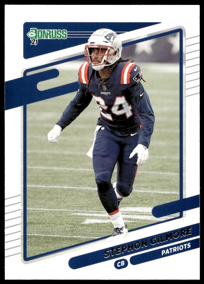 Front view of Stephon Gilmore 2021 Donruss Football Card #52, highlighting his athletic prominence.