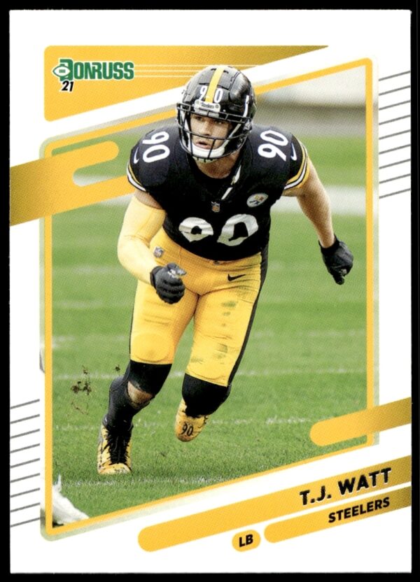 T.J. Watt 2021 Donruss Card #22 - NFL Trading Card Front Design