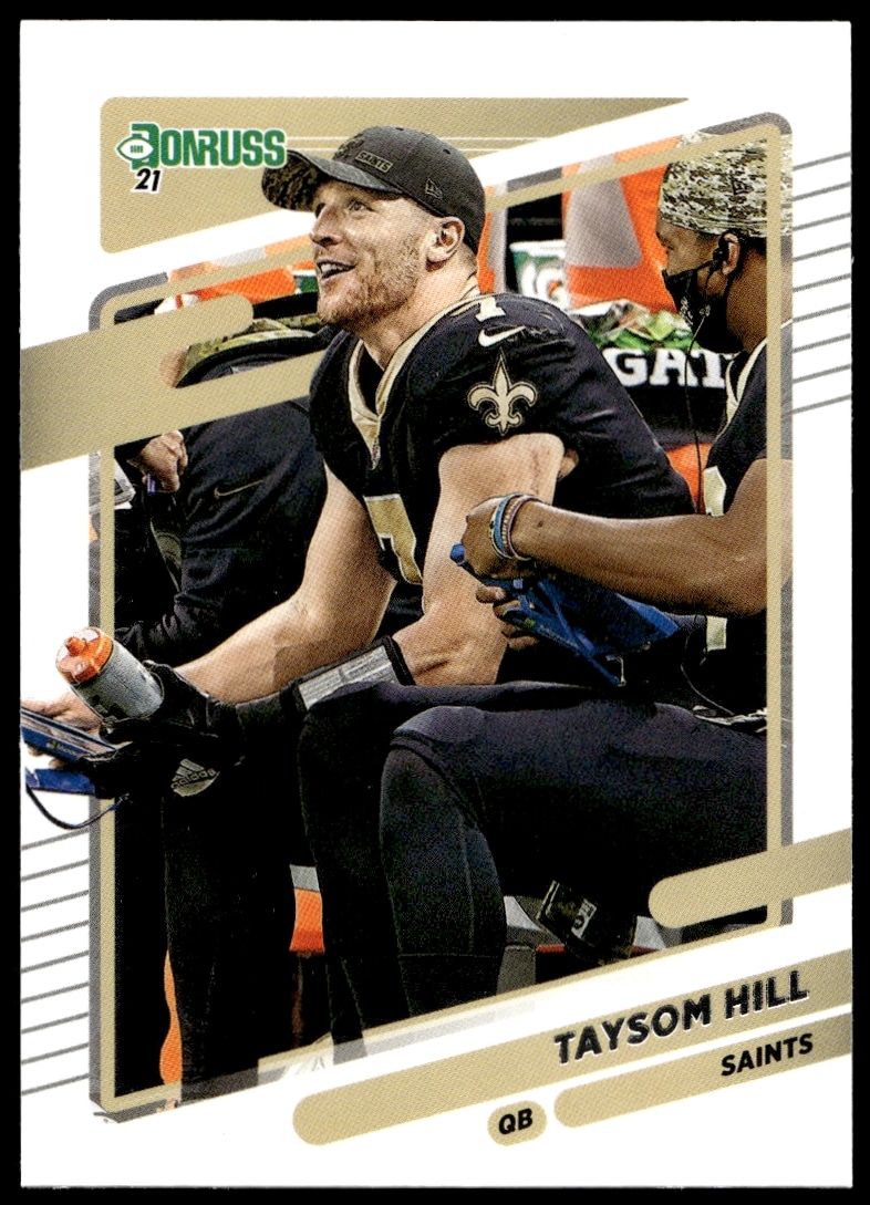 Taysom Hill 2021 Donruss Card #95, No Helmet, New Orleans Saints Player.
