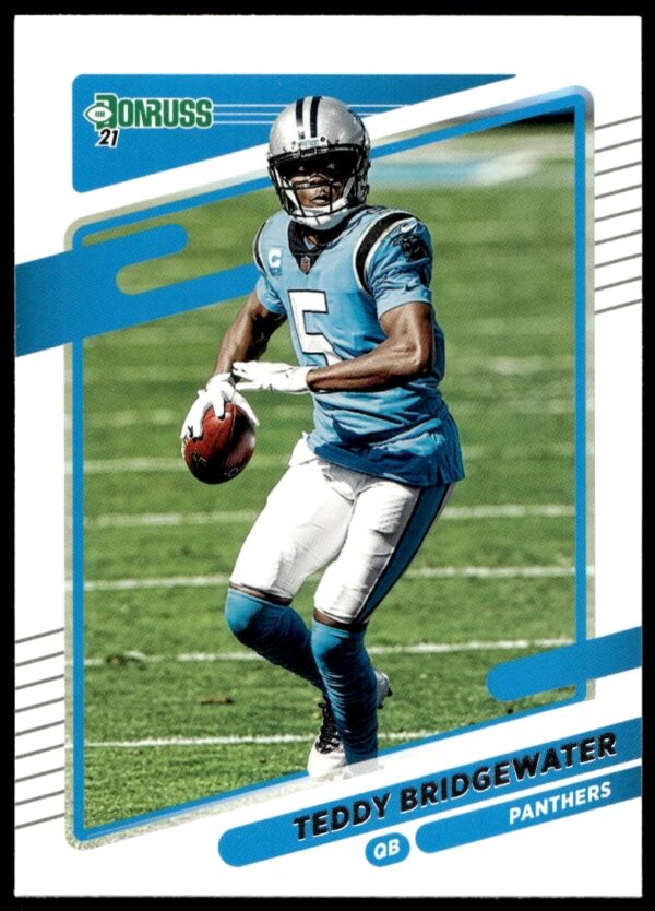 Teddy Bridgewater 2021 Donruss Card #218, Action Shot, Front View.