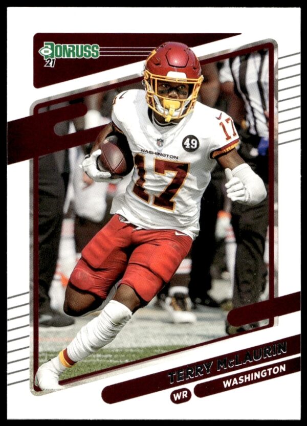 Terry McLaurin, Washington Commanders, 2021 Donruss Football Card #6, Action Pose (Front).