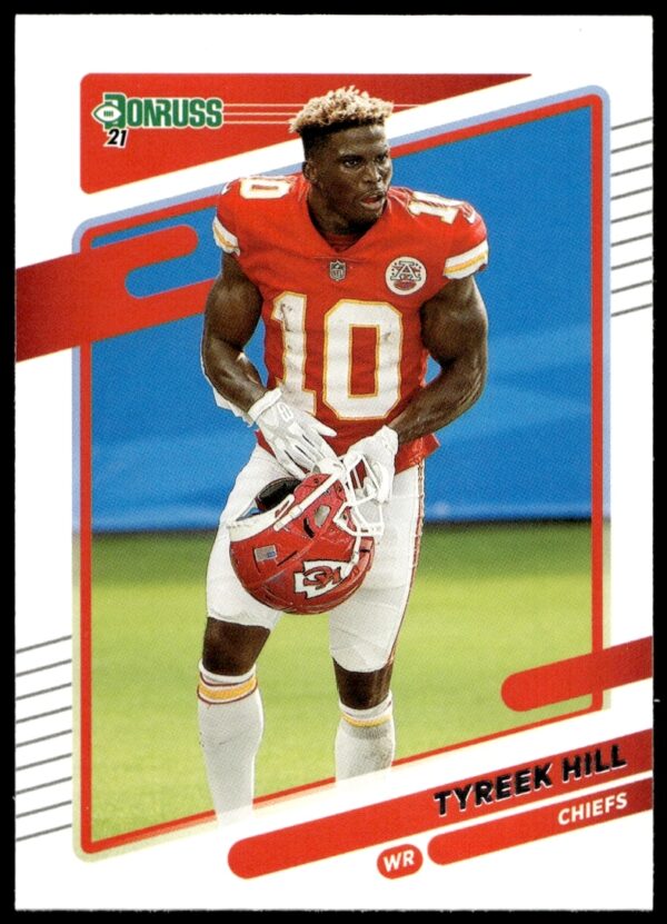 Tyreek Hill 2021 Donruss Card #117, No Helmet, KC Chiefs.