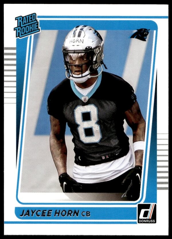 2021 Panini Donruss Jaycee Horn Rookie Card #329 - Football Action Shot