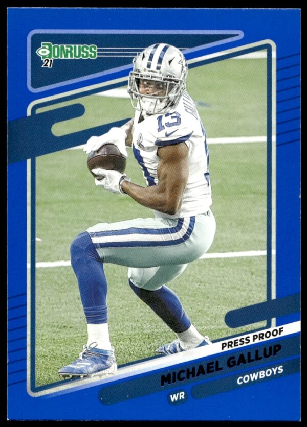 Michael Gallup 2021 NFL Blue Press Proof Card #192 - Collectible Sports Trading Card.