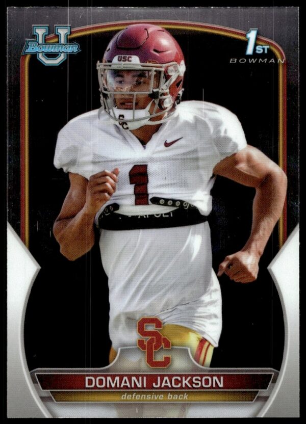 Domani Jackson 2022 Bowman Chrome Card #91, featuring athletic university attire.