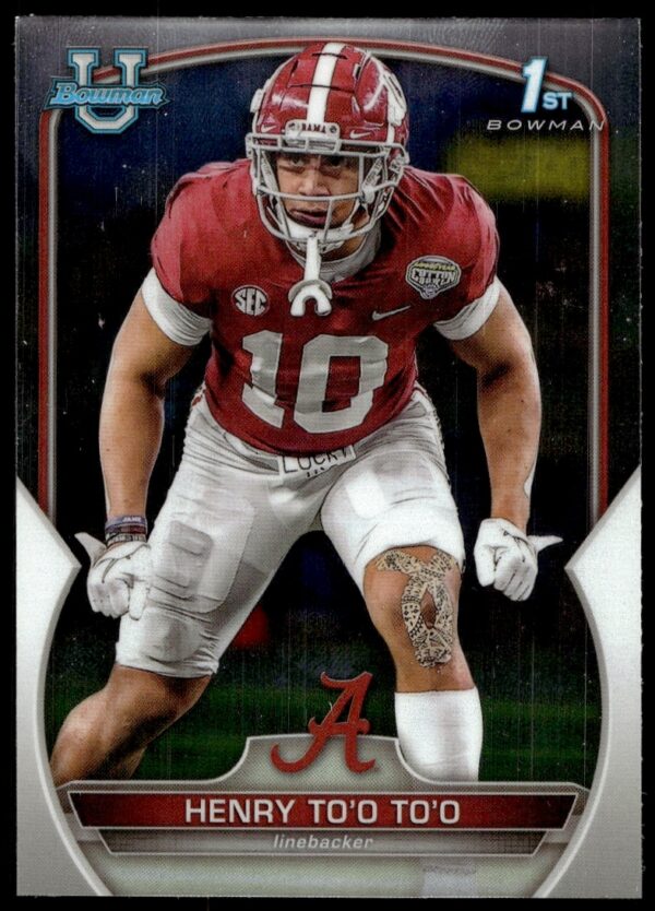 2022 Bowman Chrome Card #88 featuring Henry Too Too in football gear, front view.