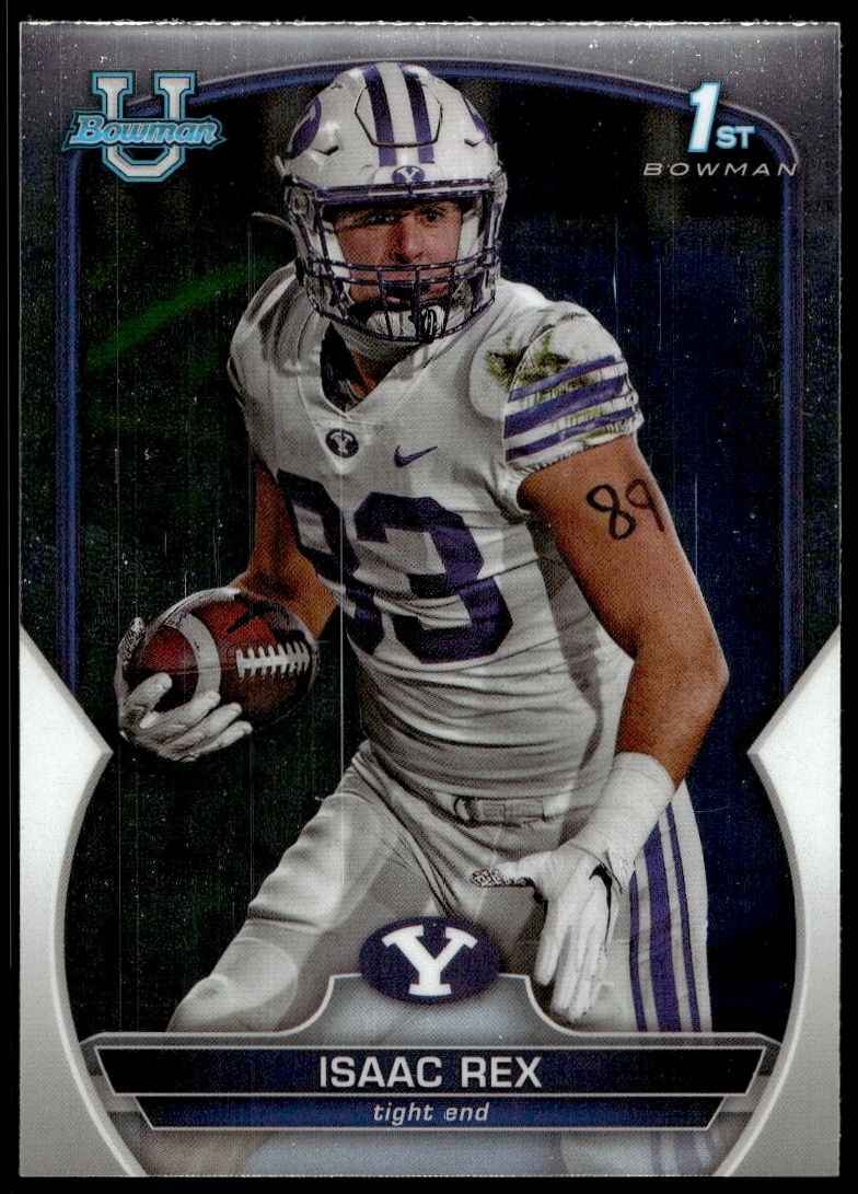 Isaac Rex 2022 Bowman Chrome Card #71 with glossy design showcasing athletic prowess.