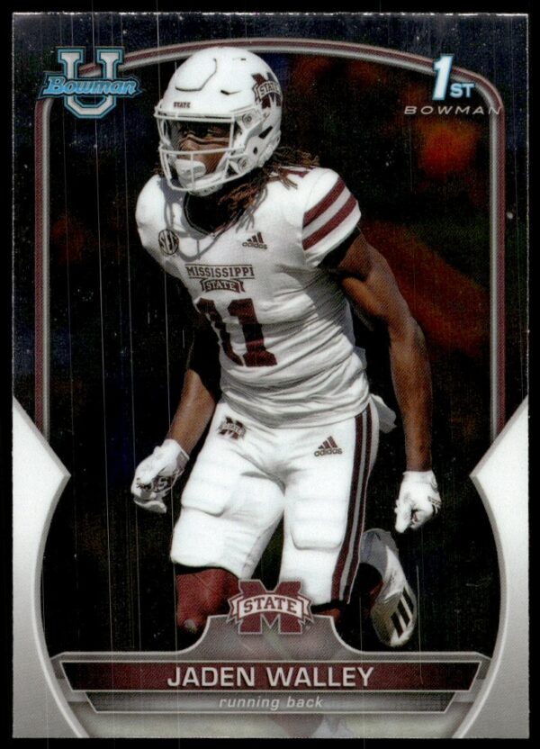 Jaden Walley 2022 Bowman Chrome Card #15, featuring action shot on reflective background.