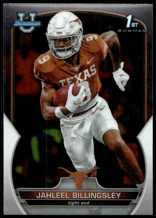 Jahleel Billingsley 2022 Bowman Chrome card #26, action shot, college football star.