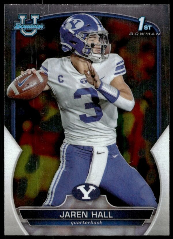 Jaren Hall 2022 Bowman Chrome Card #85 Front Design College Football Trading Card