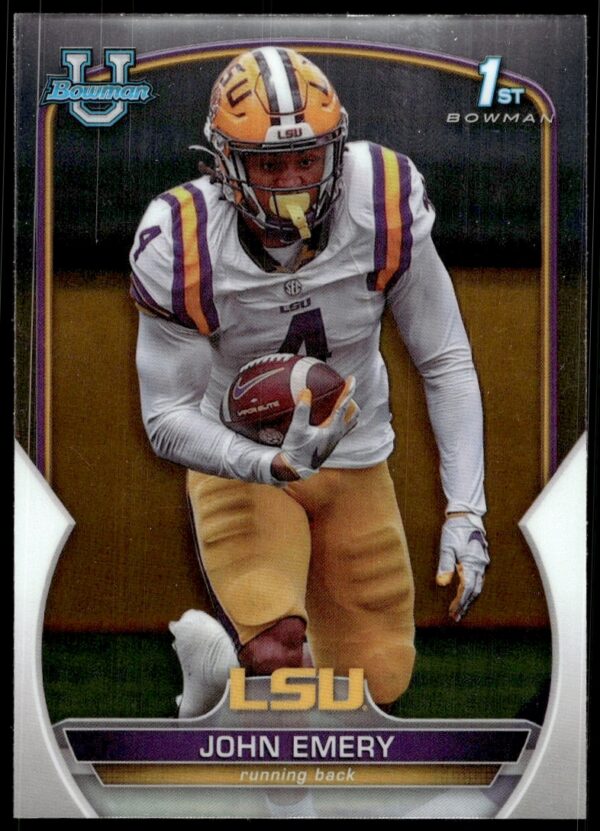 John Emery Bowman 2022 Chrome Football Card #67 Front View