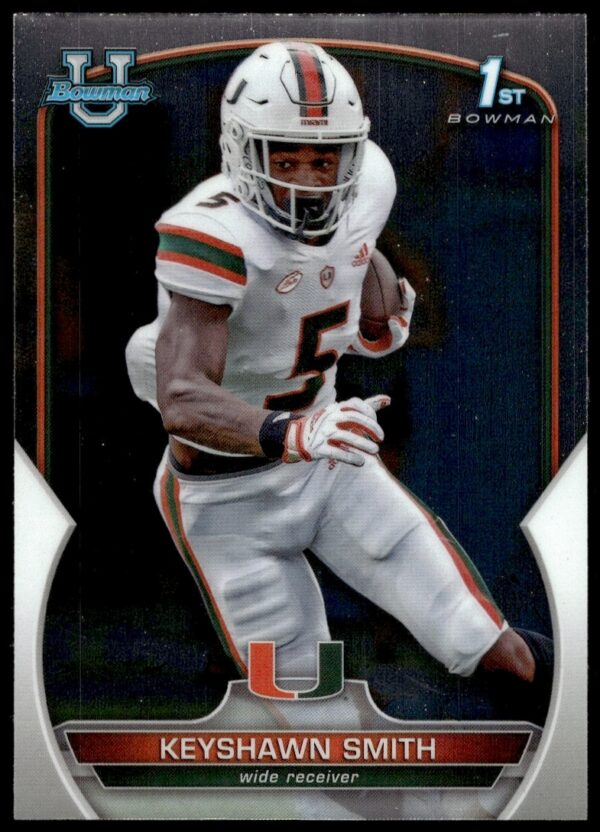 Keyshawn Smith 2022 Bowman University Chrome Card #55 - Dynamic Sports Pose.