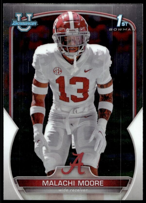 Malachi Moore 2022 Chrome Card #74, showcasing vibrant athletic imagery for collectors.