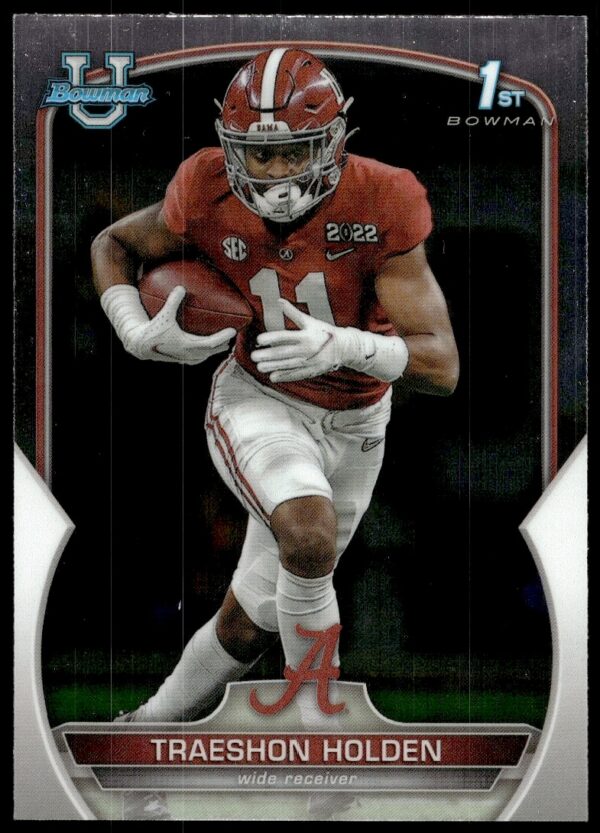 Traeshon Holden 2022 Bowman University Chrome Football Trading Card #18 Front