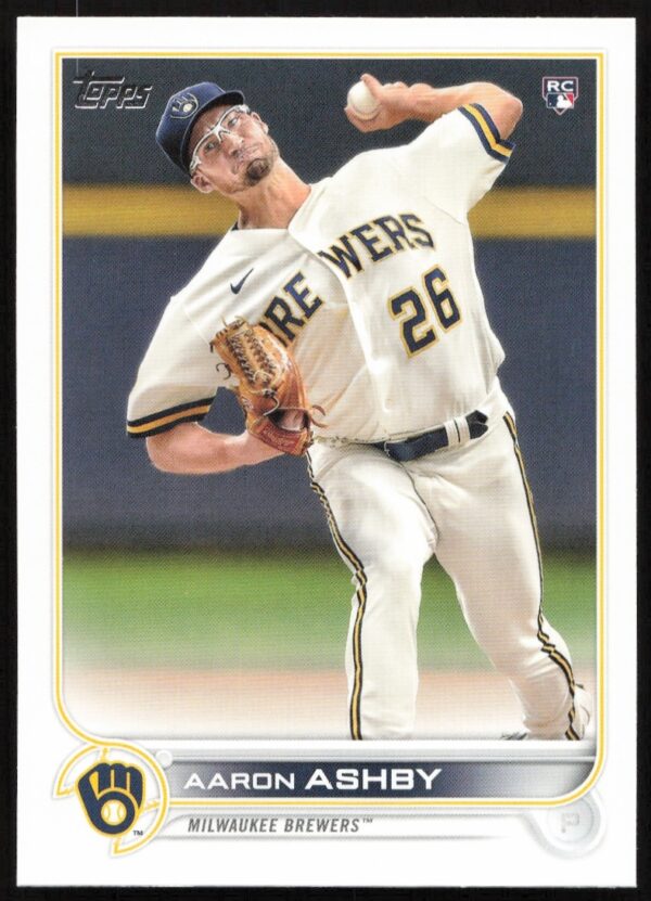 Aaron Ashby 2022 Topps Series 1 Card #78, Milwaukee Brewers, Front View