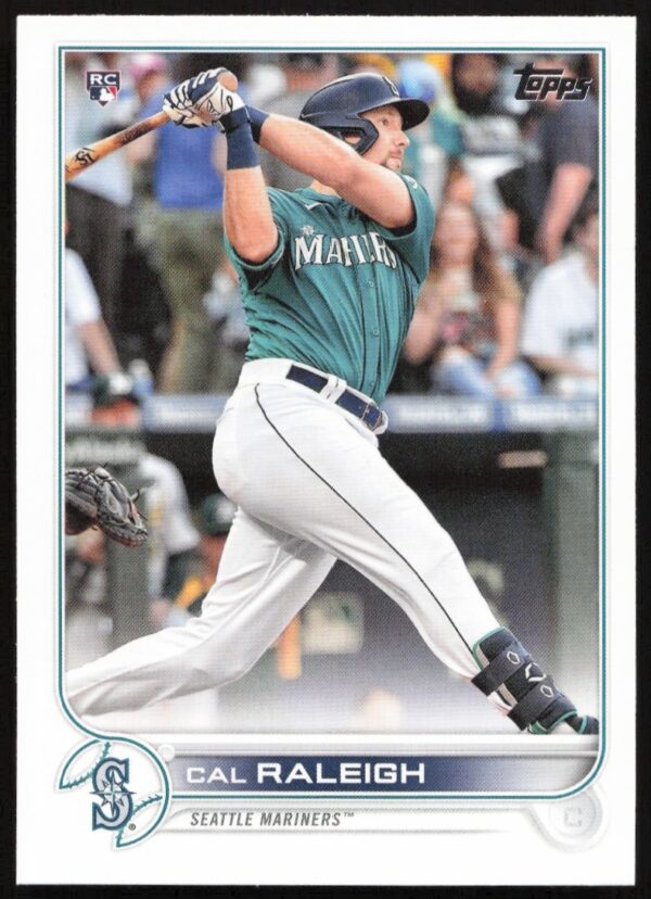 Cal Raleigh 2022 Topps Series 1 Baseball Card Front #277 Dynamic Action Pose