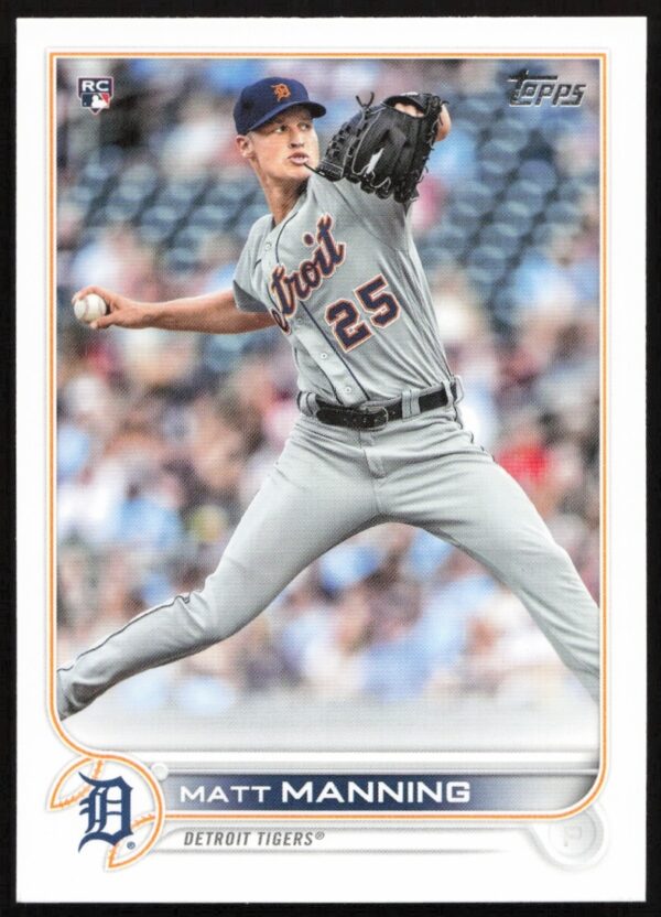Matt Manning 2022 Topps Baseball Card #31, Detroit Tigers Pitcher in Action