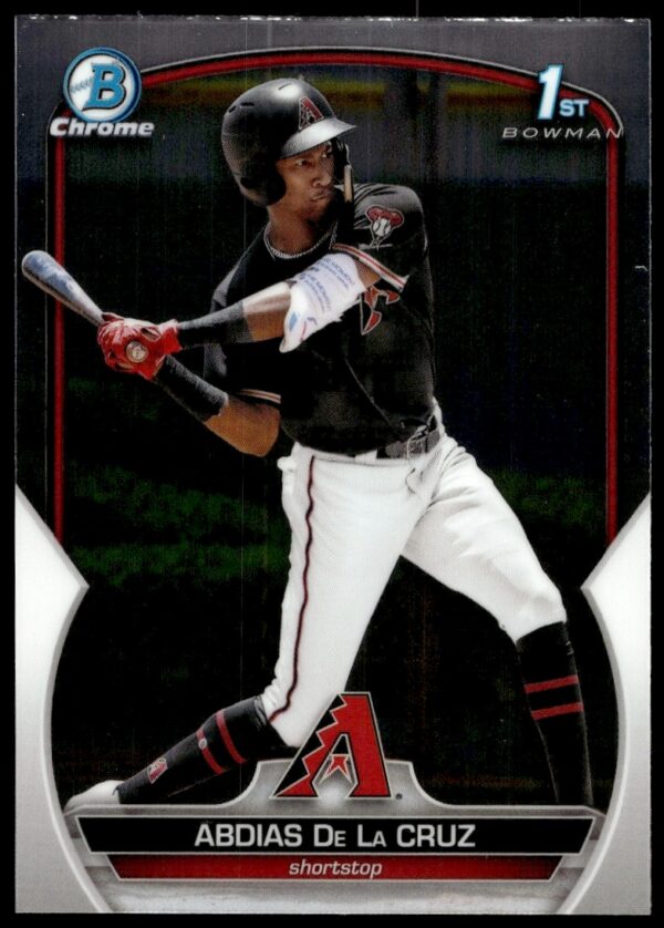 2023 Bowman Chrome Abdias De La Cruz Rookie Card #BCP-34, showcasing rookie talent.