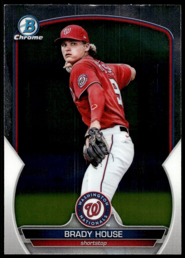 Brady House 2023 Bowman Prospects Card #BP-68, displaying athletic prowess and collectible appeal.