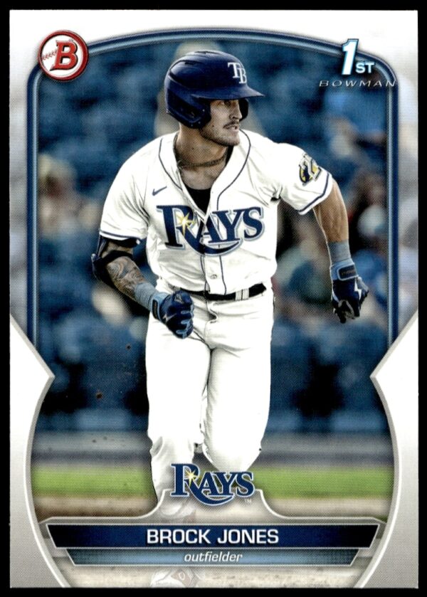 Brock Jones 2023 Bowman Prospects Card #BP-115 Front View in Action.
