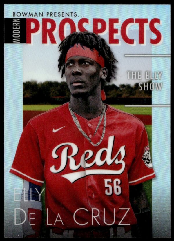Elly De La Cruz 2023 Bowman Prospects Card MP-9 Front - Baseball Action Pose