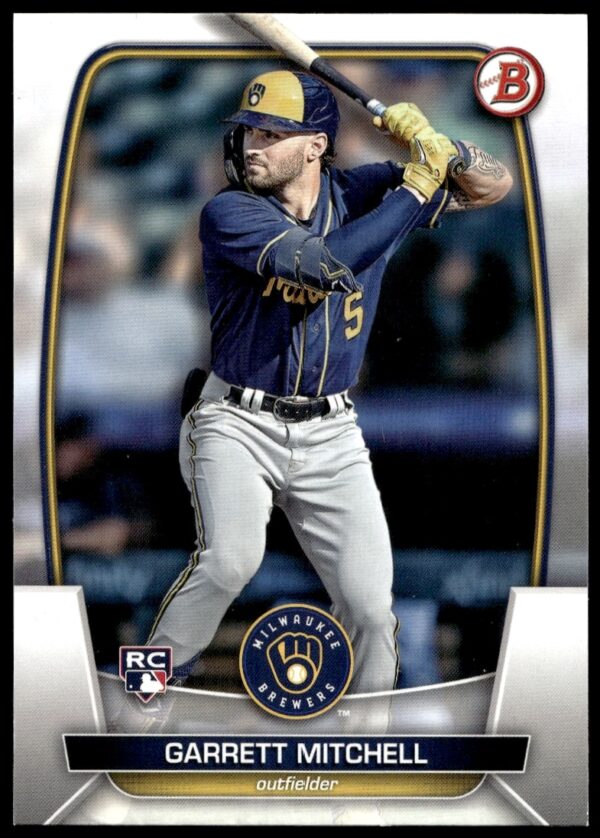 2023 Bowman Garrett Mitchell Baseball Card #41 Front Portrait and Team Details