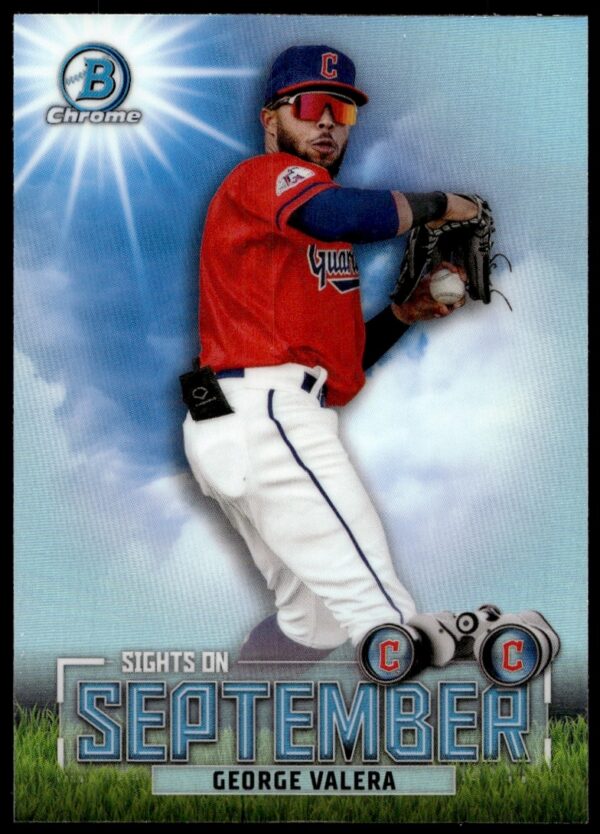 2023 Bowman George Valera Sights on September #SOS-9 card front, showcasing baseball potential.