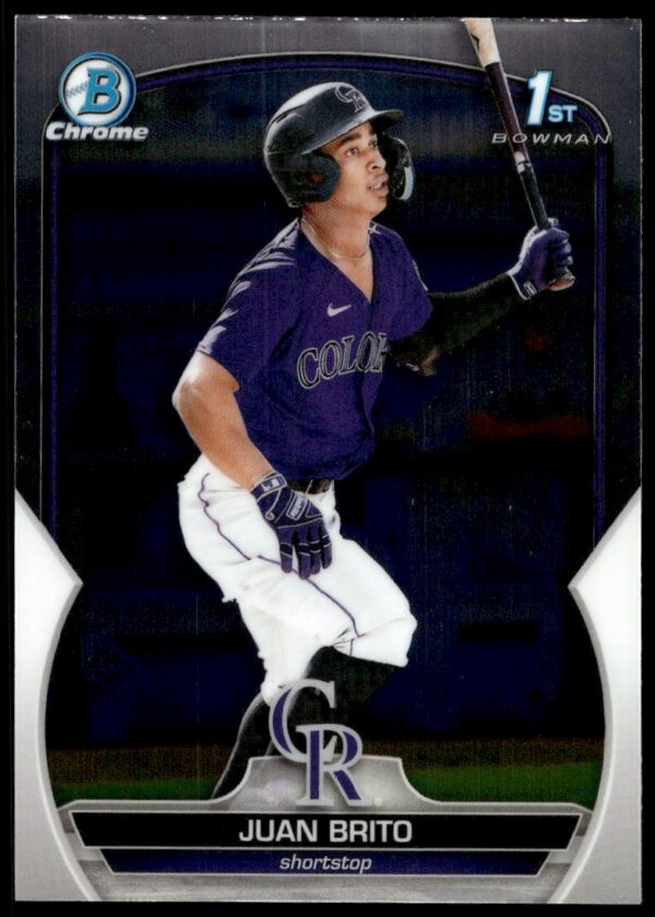 Juan Brito 2023 Bowman Chrome Prospect Card #BCP-77 Front View.
