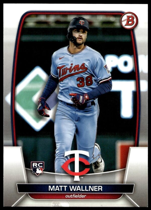2023 Bowman Card featuring Matt Wallner #14 in action, front image.
