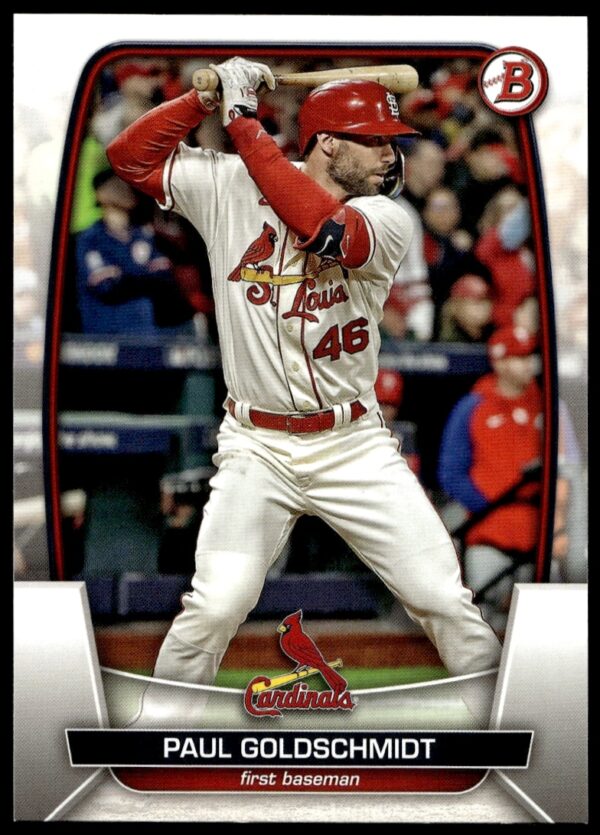 2023 Bowman Card: Paul Goldschmidt in Action Pose, Card #71 (Front View).