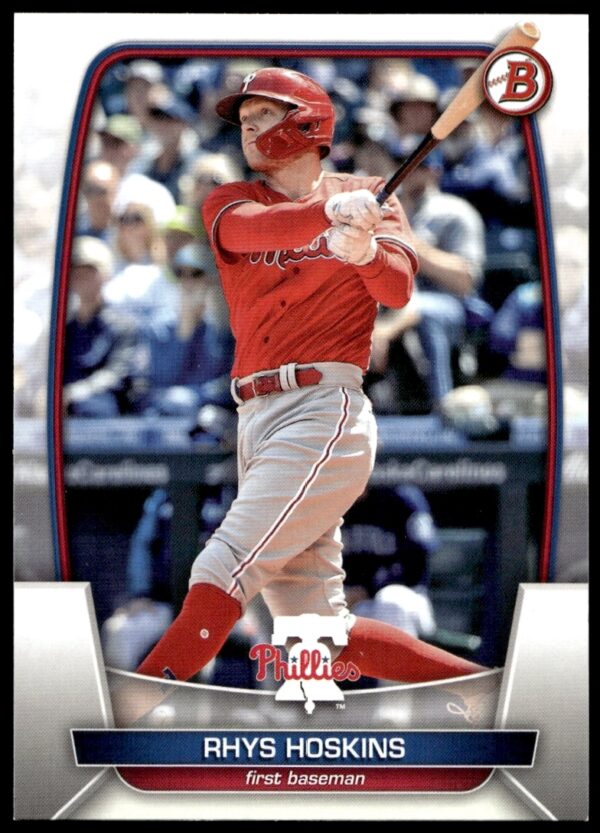 Rhys Hoskins 2023 Bowman Baseball Card #66, Philadelphia Phillies, collectible sports card front.
