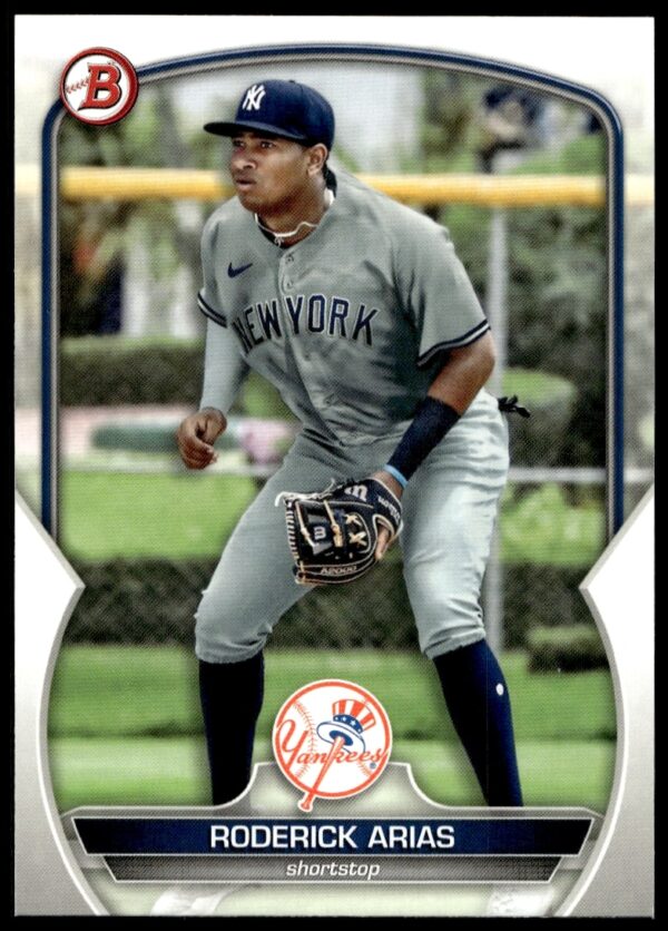 Roderick Arias 2023 Bowman Prospects Card #BP-135 showcasing emerging baseball talent.