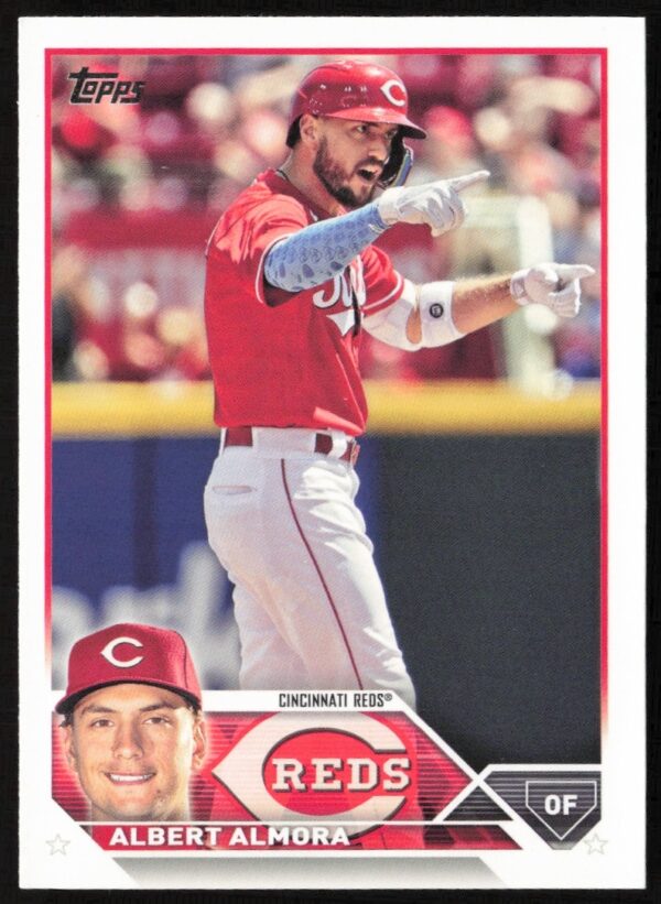 Albert Almora 2023 Topps Series 1 baseball card, number 230, featuring action pose.