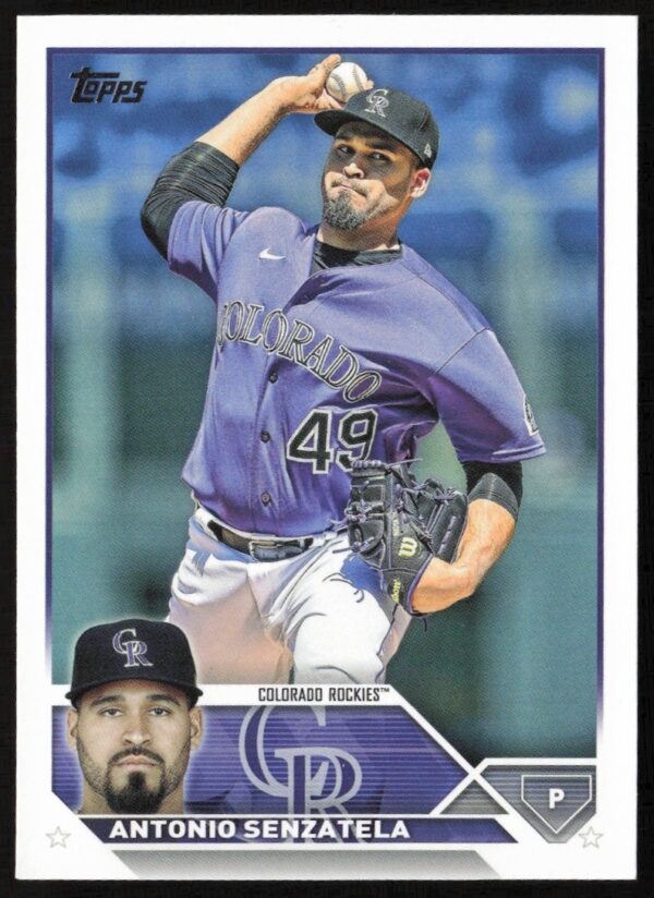 Antonio Senzatela 2023 Topps Series 1 card, action shot in team uniform, #99.