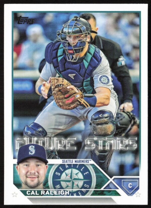 Topps 2023 Series 1 Cal Raleigh Future Stars card, Seattle Mariners catcher #160.