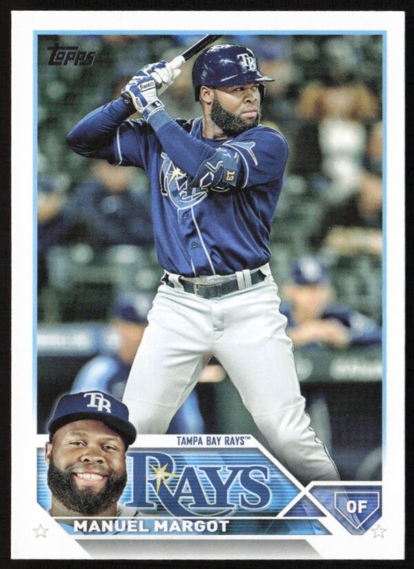 Manuel Margot 2023 Topps Series 1 Baseball Card #204 Tampa Bay Rays Action Shot