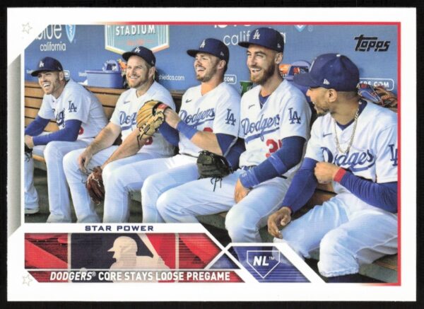 Front view of 2023 Topps Series 1 Star Power baseball card checklist.