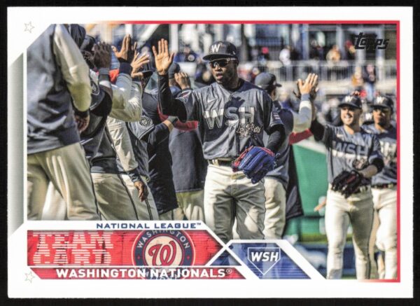2023 Topps Washington Nationals Baseball Card #316, featuring player in action.