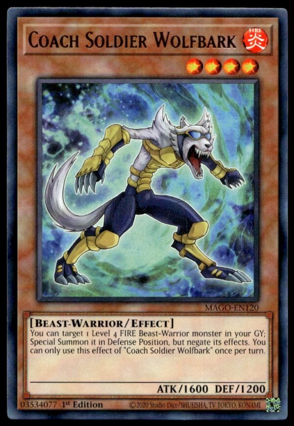 2020 Yu-Gi-Oh! Maximum Gold (1st Edition) Coach Soldier Wolfbark #MAGO-EN120 (Front)