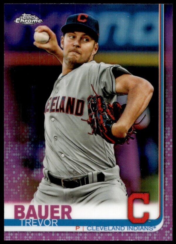 2019 Topps Chrome Trevor Bauer Pink Refractor #107 (Front)