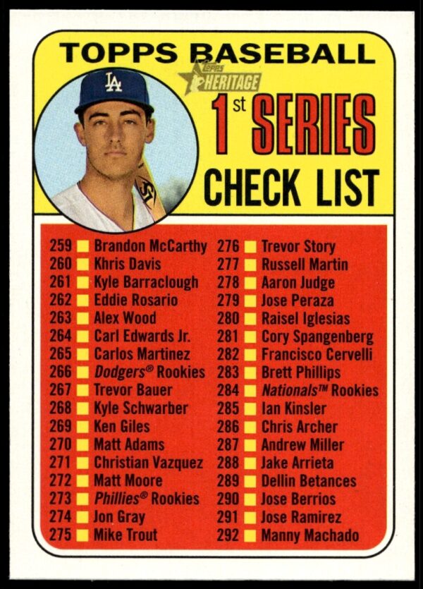 2018 Topps Heritage Kris Bryant Checklist #107 (Front)