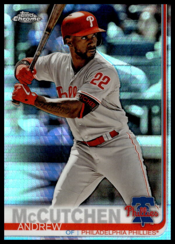 2019 Topps Chrome Andrew McCutchen Prism Refractor #77 (Front)