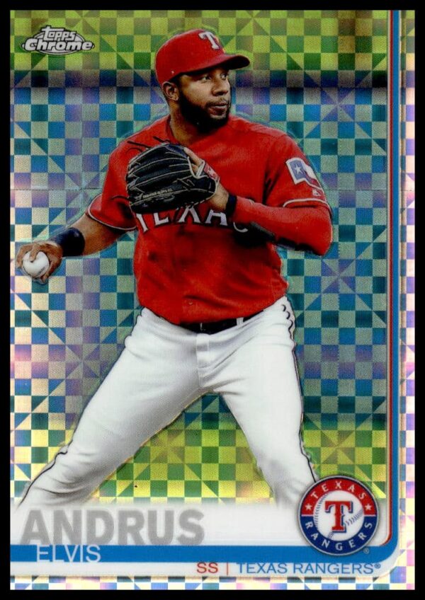 2019 Topps Chrome Elvis Andrus X-Fractor #157 (Front)
