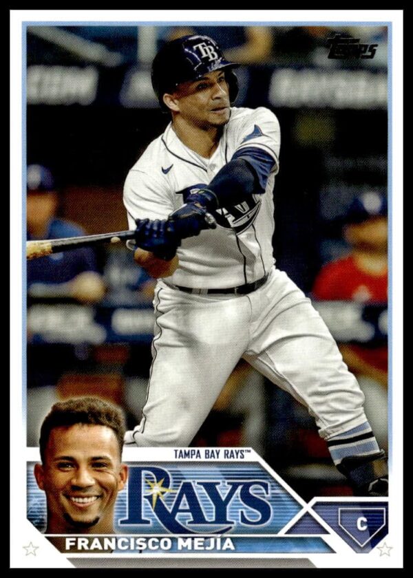 Francisco Mejia of Tampa Bay Rays in action on 2023 Topps Update Baseball Card #US61.